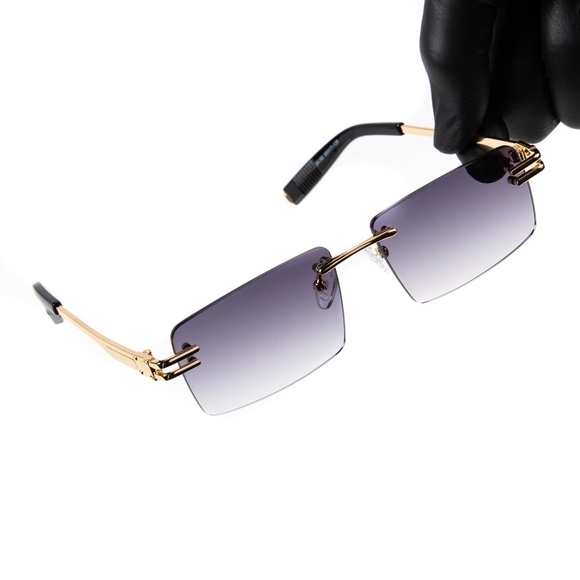 Retro Elegant Rimless Purple Tint Sunglasses - Picture 1 of 4